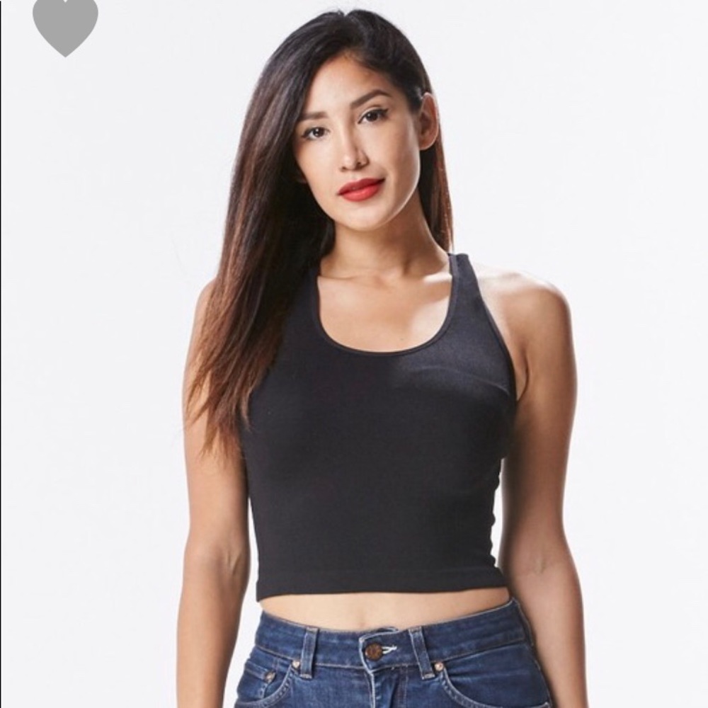 ‼️ Basic Stretch Crop Top Racer Back Tank - Picture 2 of 8